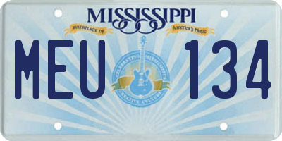 MS license plate MEU134