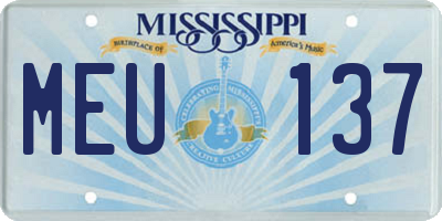 MS license plate MEU137
