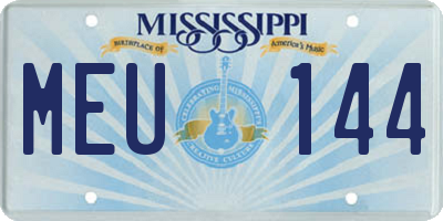 MS license plate MEU144