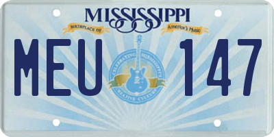 MS license plate MEU147