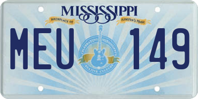 MS license plate MEU149