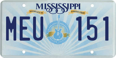 MS license plate MEU151