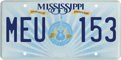 MS license plate MEU153