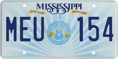MS license plate MEU154
