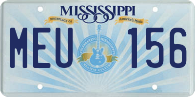 MS license plate MEU156