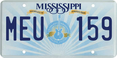 MS license plate MEU159