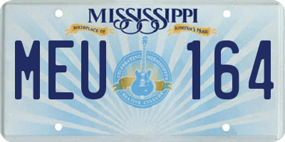 MS license plate MEU164