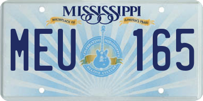 MS license plate MEU165