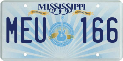 MS license plate MEU166