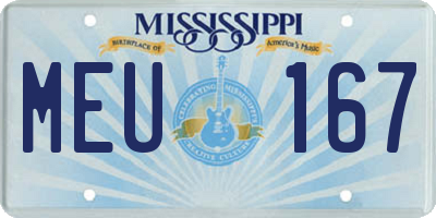 MS license plate MEU167