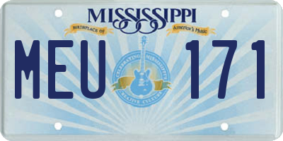 MS license plate MEU171