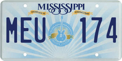MS license plate MEU174