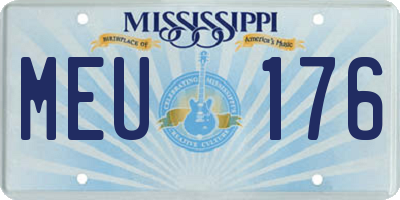 MS license plate MEU176
