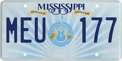 MS license plate MEU177