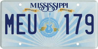 MS license plate MEU179