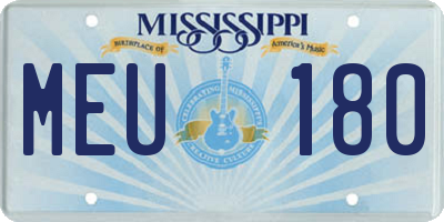 MS license plate MEU180