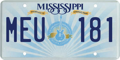 MS license plate MEU181