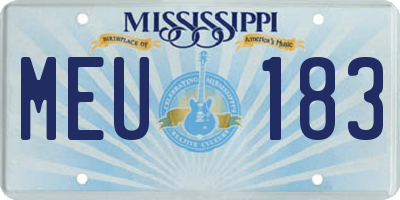 MS license plate MEU183