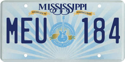 MS license plate MEU184
