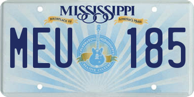 MS license plate MEU185
