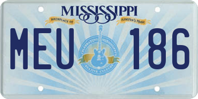 MS license plate MEU186