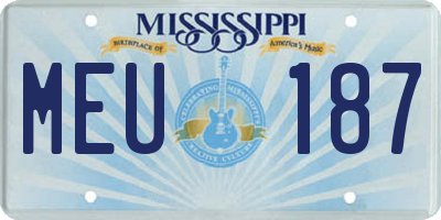 MS license plate MEU187
