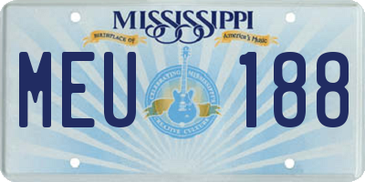 MS license plate MEU188