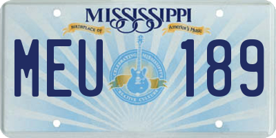 MS license plate MEU189