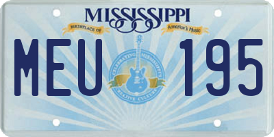 MS license plate MEU195