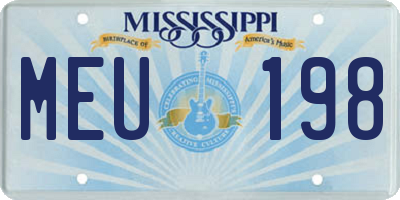 MS license plate MEU198