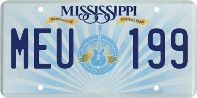 MS license plate MEU199