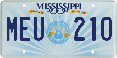 MS license plate MEU210