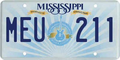 MS license plate MEU211