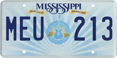 MS license plate MEU213