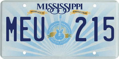 MS license plate MEU215
