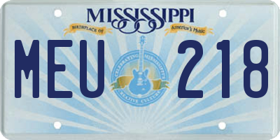 MS license plate MEU218