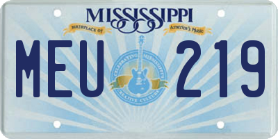 MS license plate MEU219