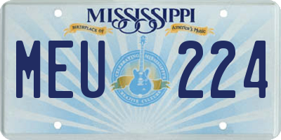 MS license plate MEU224