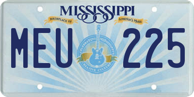 MS license plate MEU225