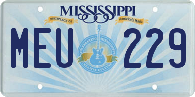 MS license plate MEU229