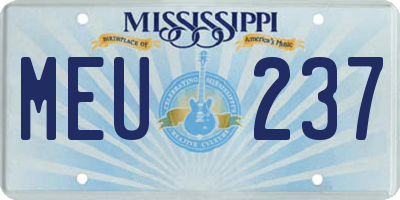 MS license plate MEU237