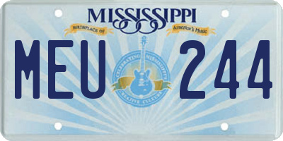 MS license plate MEU244