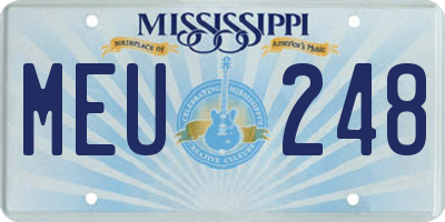MS license plate MEU248