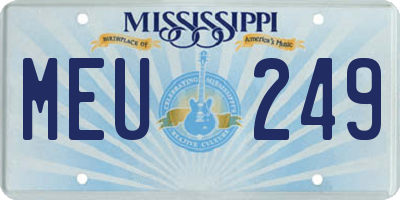 MS license plate MEU249