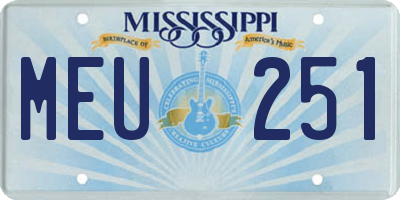 MS license plate MEU251