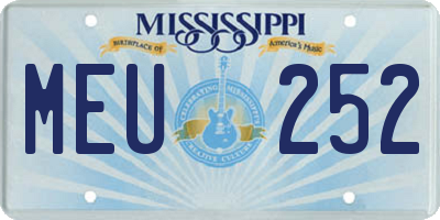 MS license plate MEU252