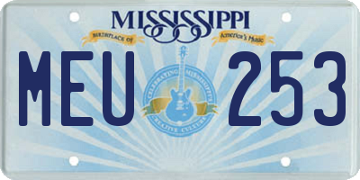 MS license plate MEU253