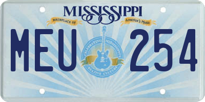 MS license plate MEU254