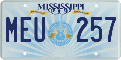 MS license plate MEU257