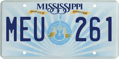 MS license plate MEU261
